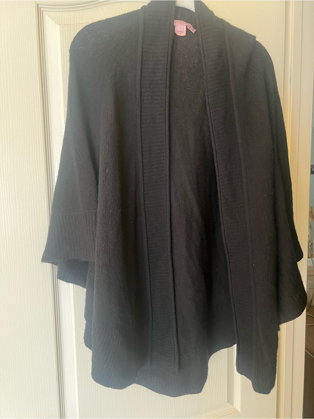 Calypso St. Barth Black Open-Front Cashmere Cardigan